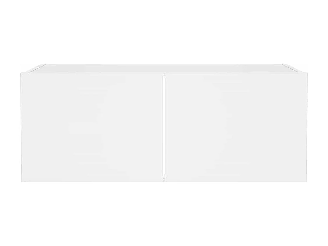 Berkfield TV Wall Cabinet with LED Lights White 80x35x31 cm