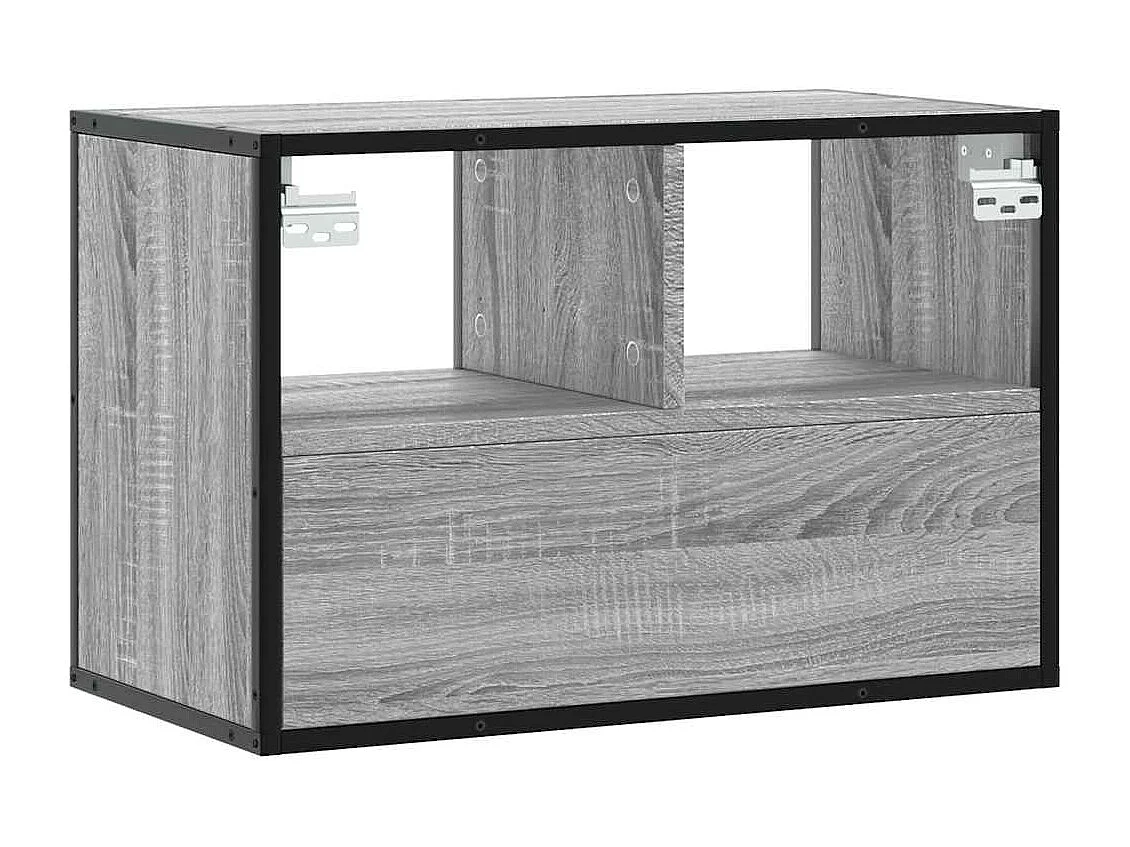 Berkfield TV Cabinet Grey Sonoma 60x31x39.5 cm Engineered Wood and Metal