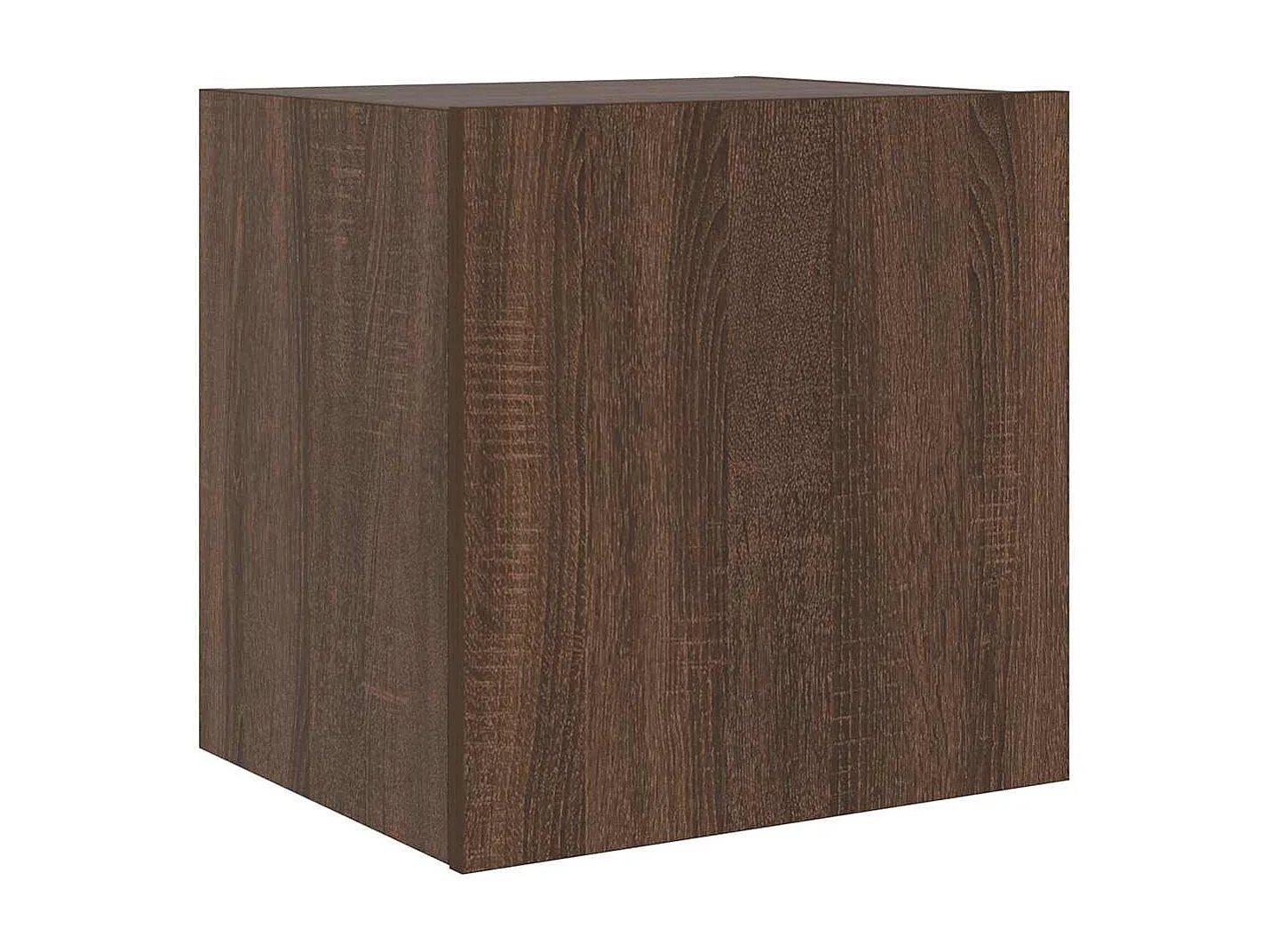 Berkfield TV Wall Cabinet with LED Lights Brown Oak 40.5x35x40 cm