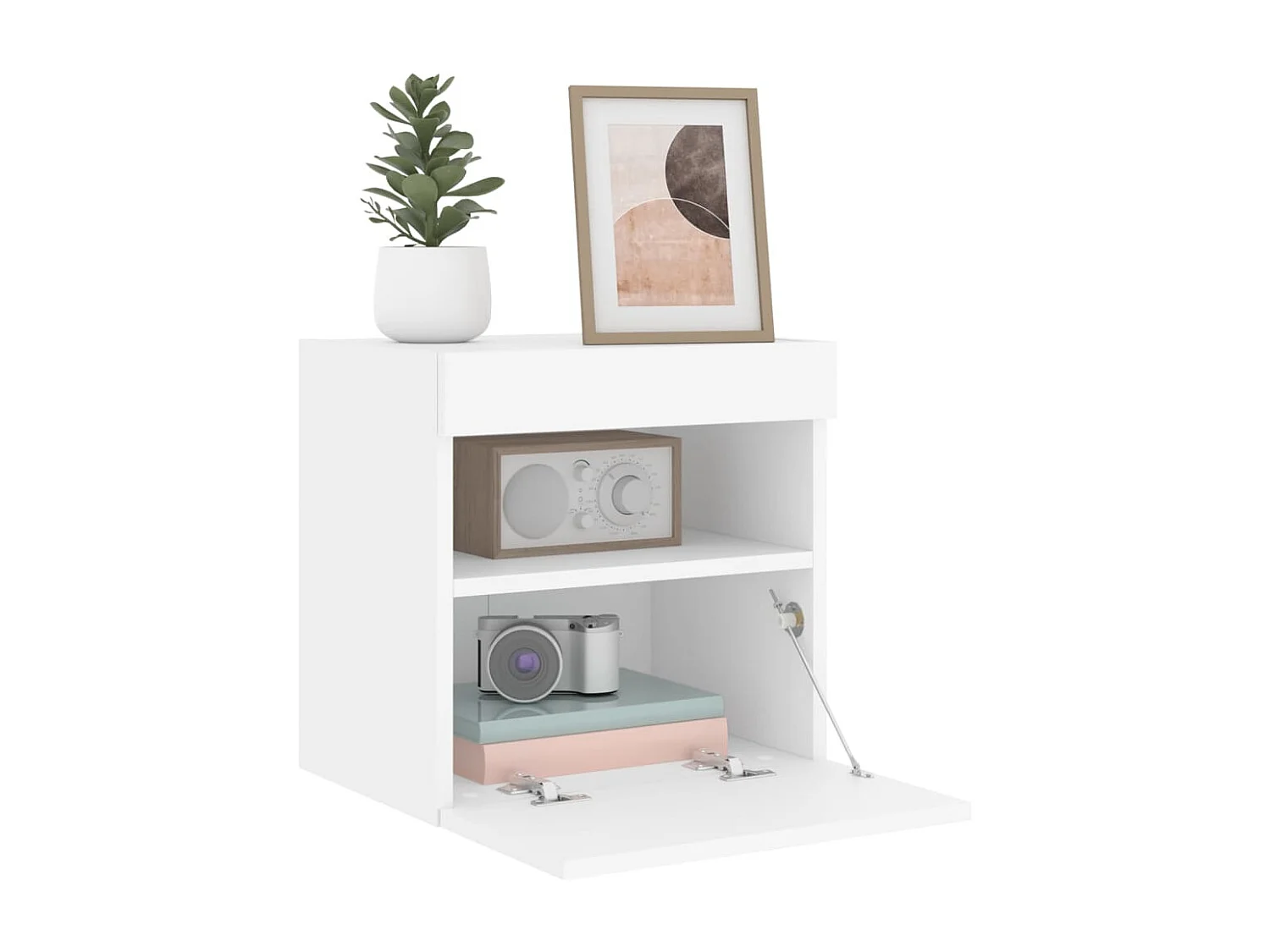 Berkfield TV Wall Cabinet with LED Lights White 40x30x40 cm