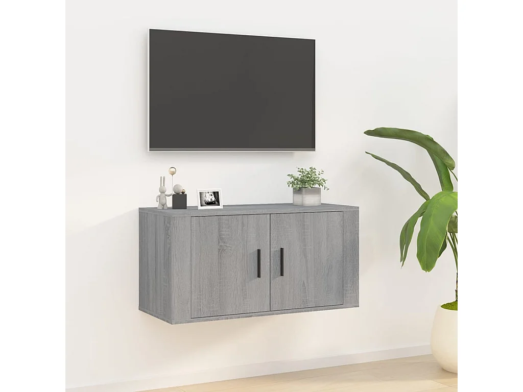Berkfield Wall Mounted TV Cabinet Grey Sonoma 80x34.5x40 cm