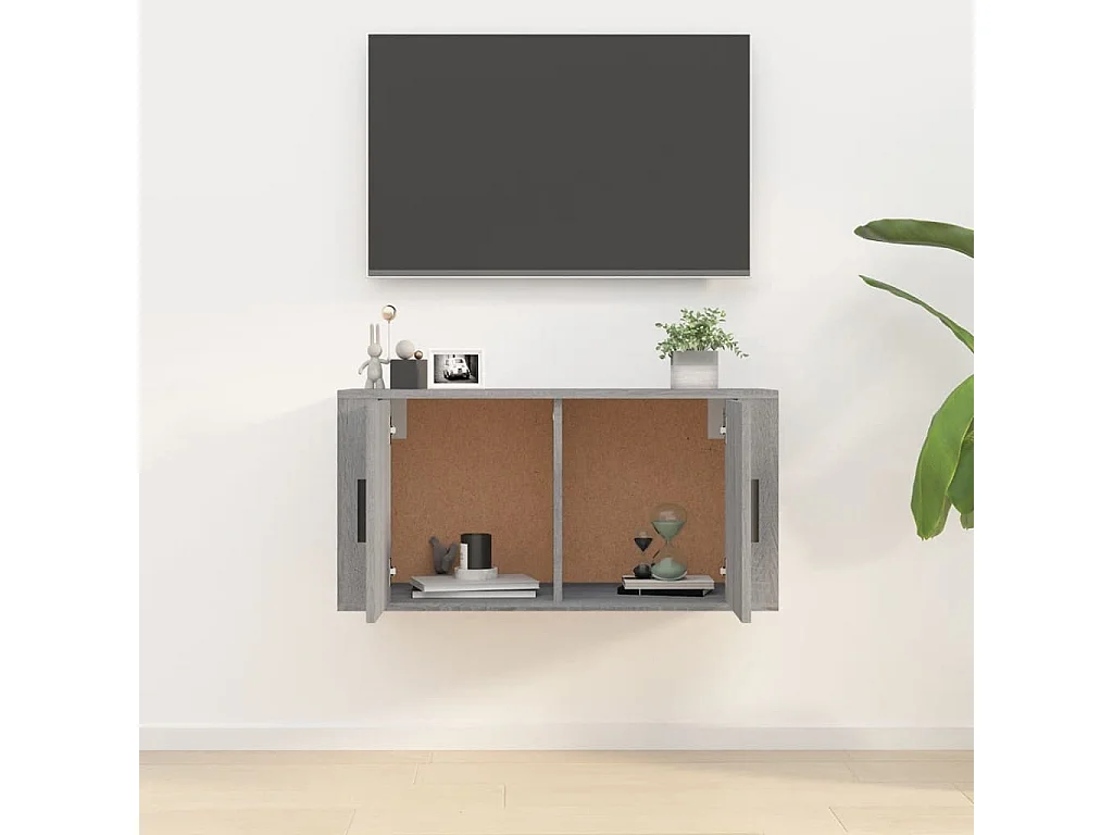 Berkfield Wall Mounted TV Cabinet Grey Sonoma 80x34.5x40 cm