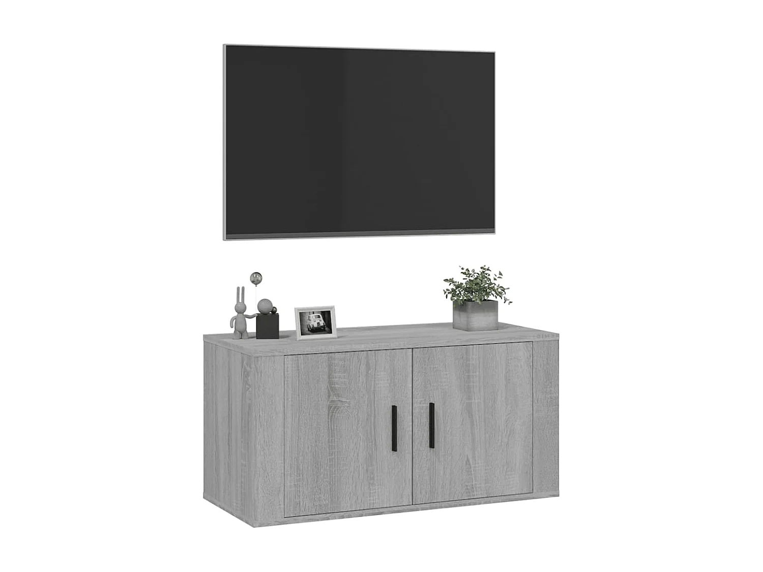 Berkfield Wall Mounted TV Cabinet Grey Sonoma 80x34.5x40 cm