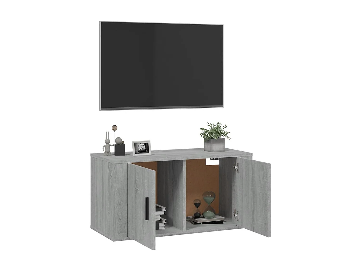 Berkfield Wall Mounted TV Cabinet Grey Sonoma 80x34.5x40 cm