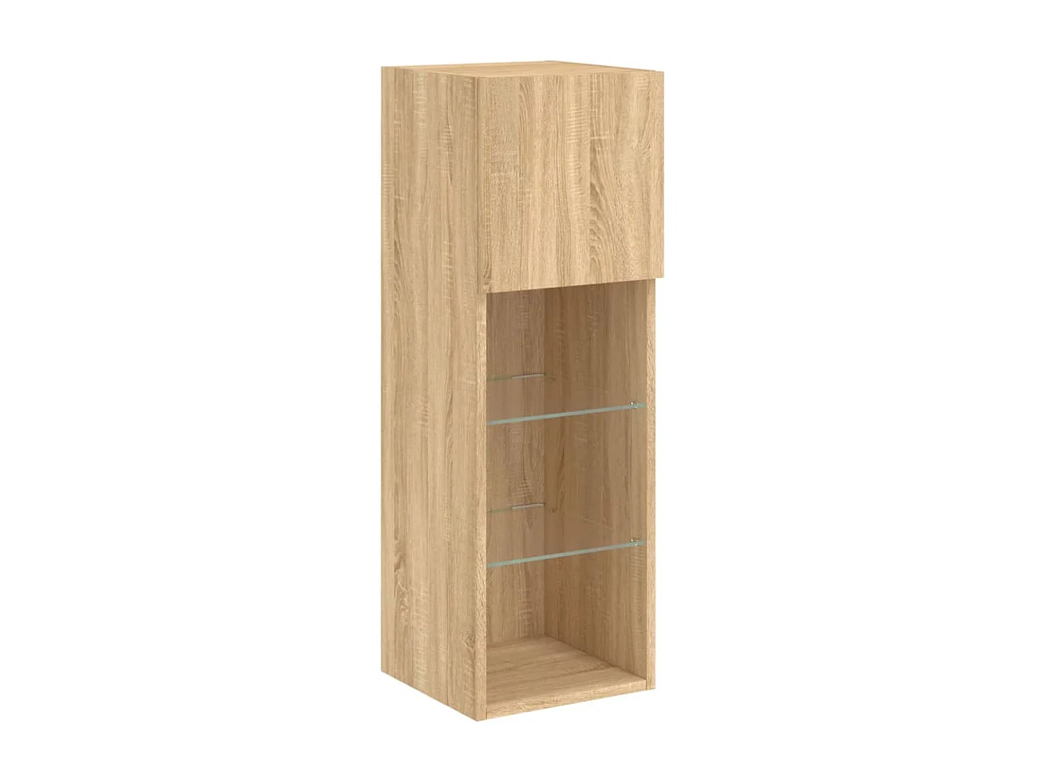 Berkfield 4 Piece TV Wall Cabinets with LED Lights Sonoma Oak