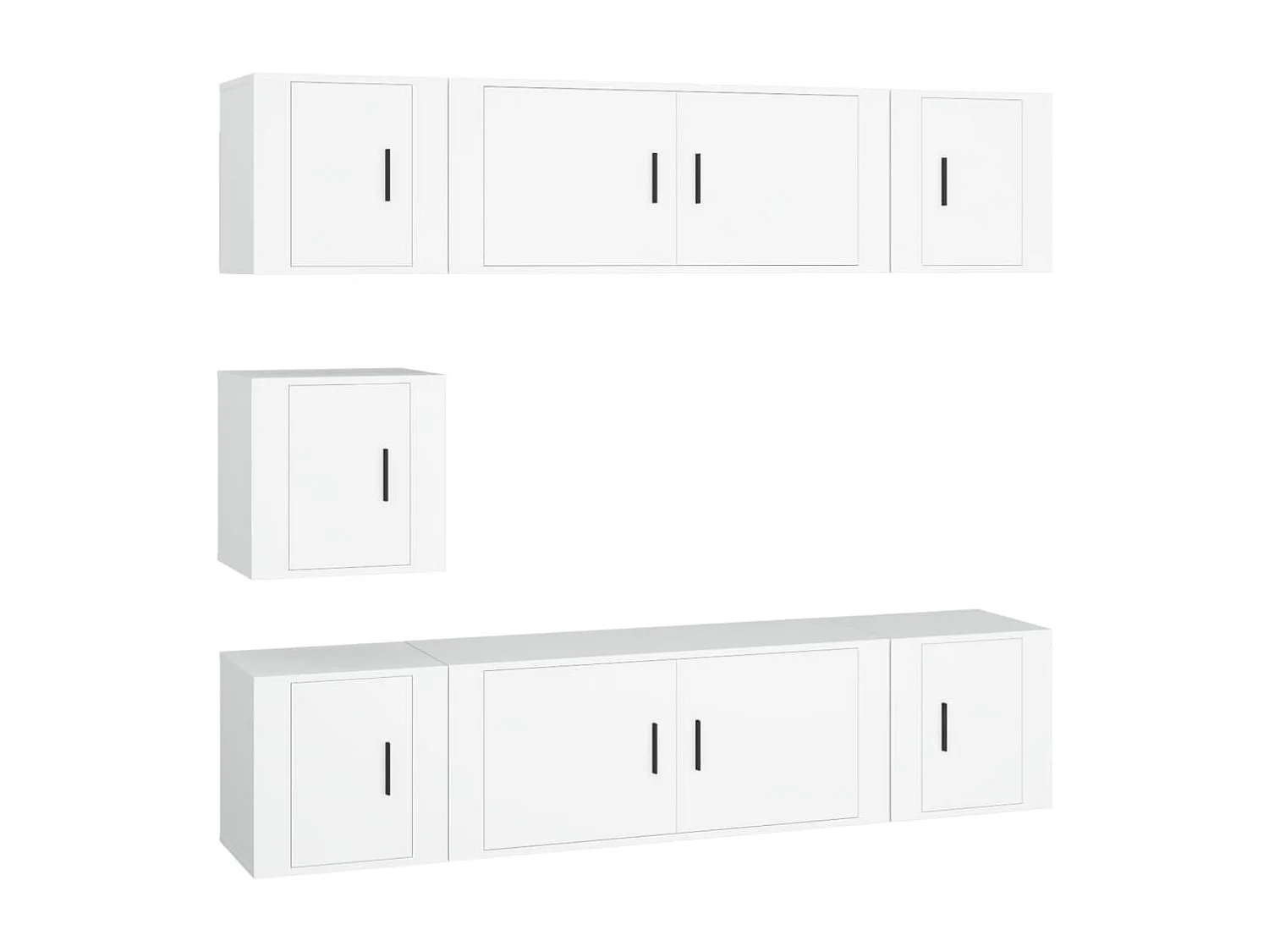 Berkfield 7 Piece TV Cabinet Set White Engineered Wood