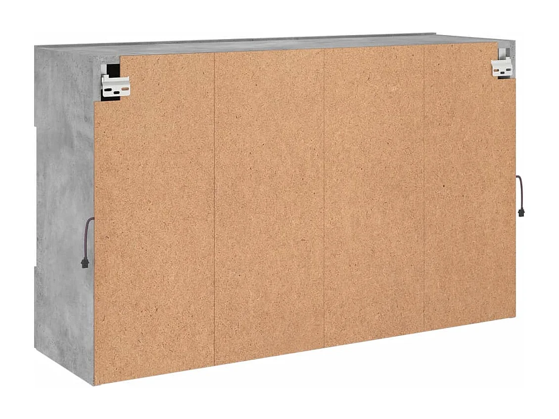 Berkfield TV Wall Cabinet with LED Lights Concrete Grey 98.5x30x60.5 cm
