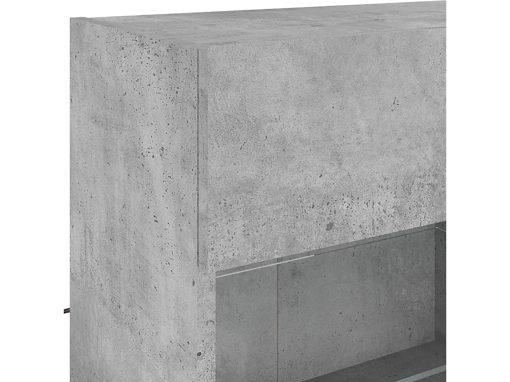 Berkfield TV Wall Cabinet with LED Lights Concrete Grey 98.5x30x60.5 cm