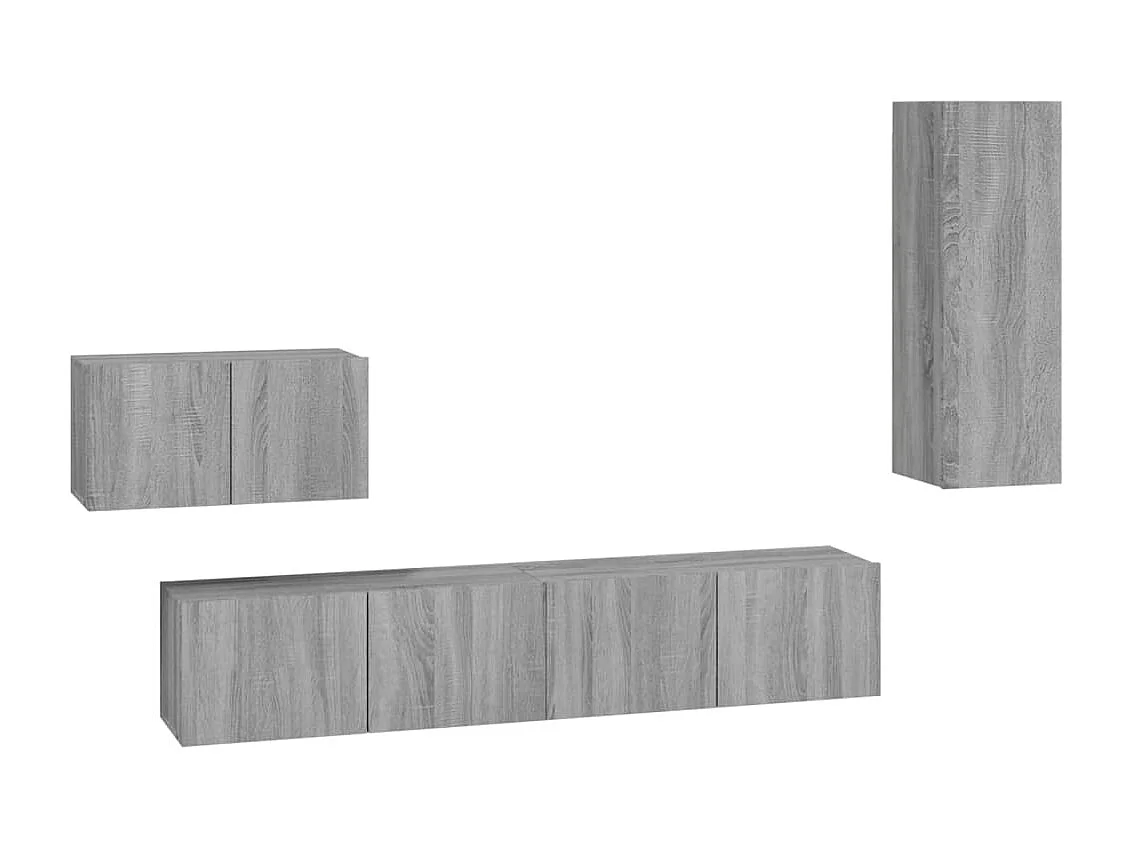 Berkfield 4 Piece TV Cabinet Set Grey Sonoma Engineered Wood