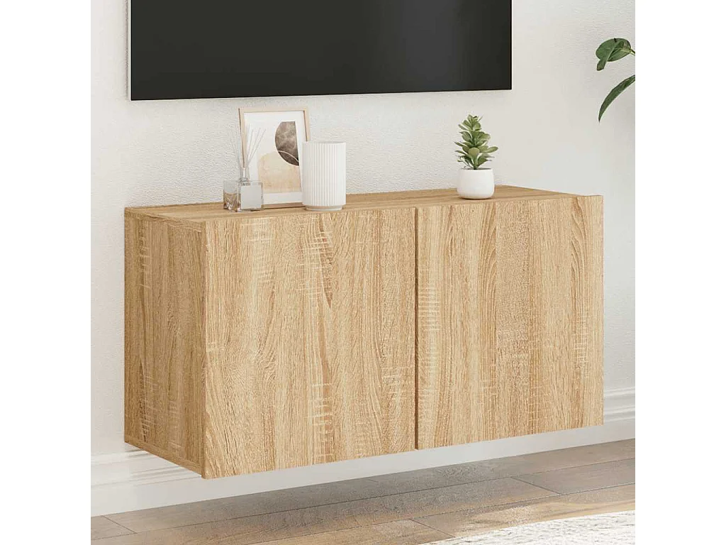 Berkfield TV Cabinet Wall-mounted Sonoma Oak 80x30x41 cm