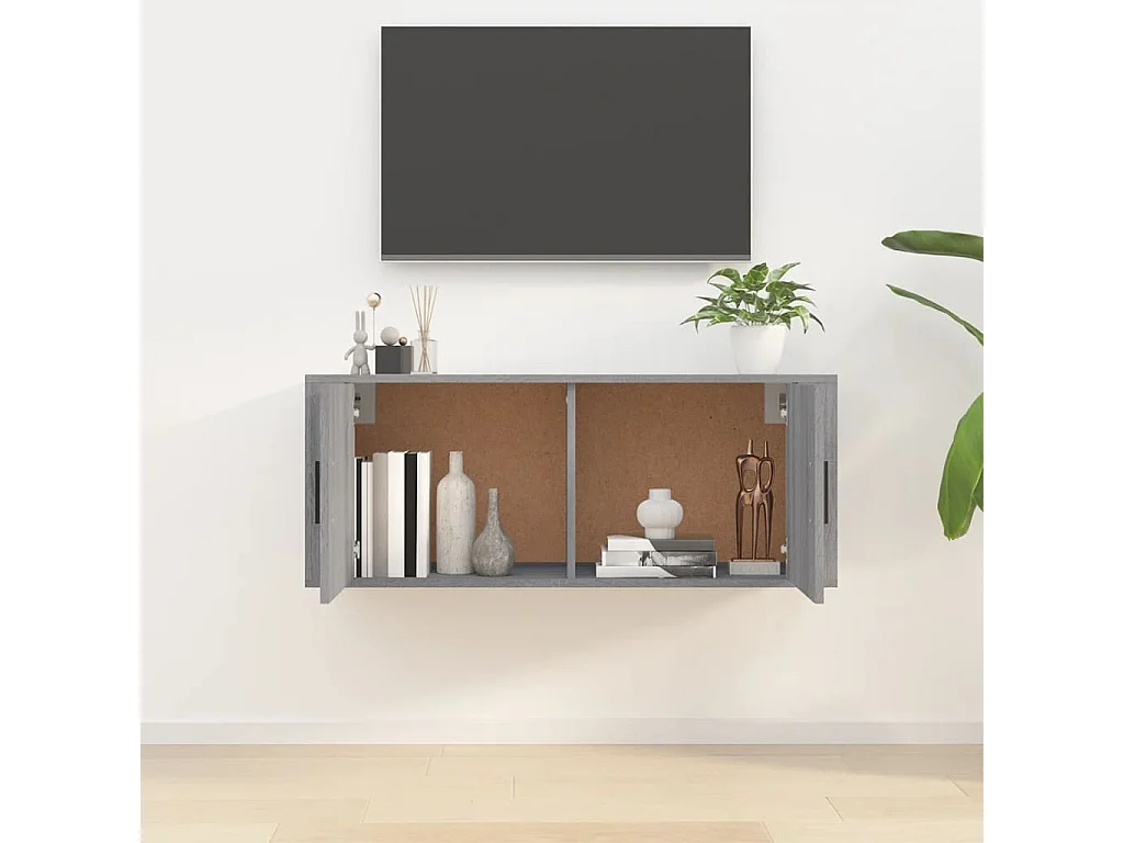 Berkfield Wall Mounted TV Cabinet Grey Sonoma 100x34.5x40 cm