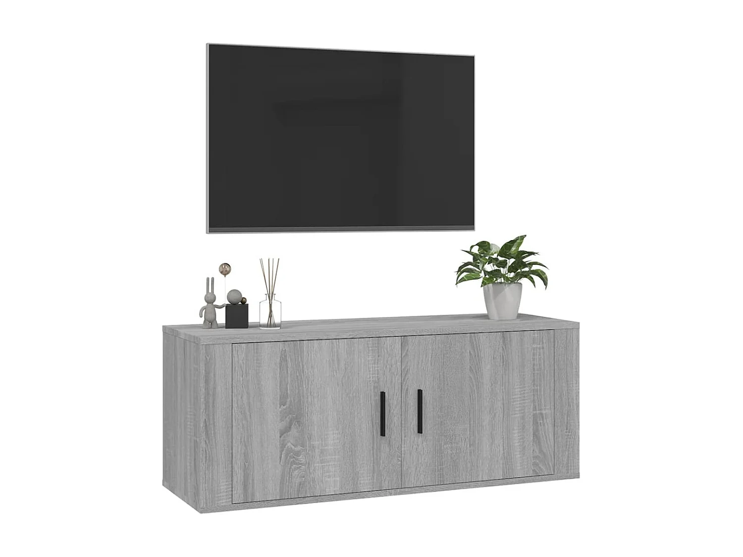 Berkfield Wall Mounted TV Cabinet Grey Sonoma 100x34.5x40 cm