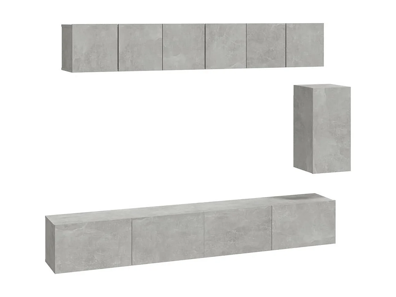 Berkfield 6 Piece TV Cabinet Set Concrete Grey Engineered Wood