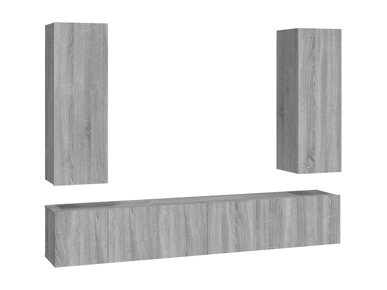 Berkfield 5 Piece TV Cabinet Set Grey Sonoma Engineered Wood