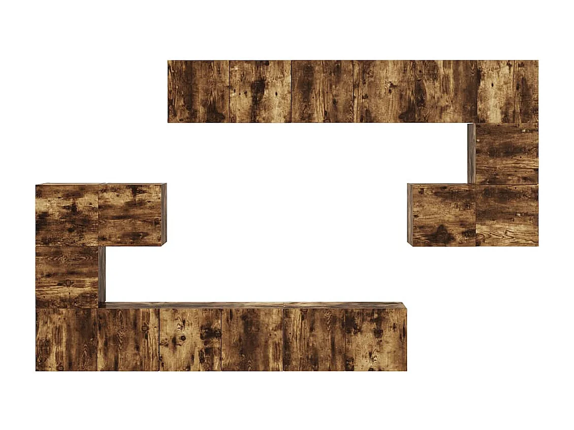 Berkfield 10 Piece TV Cabinet Set Smoked Oak Engineered Wood