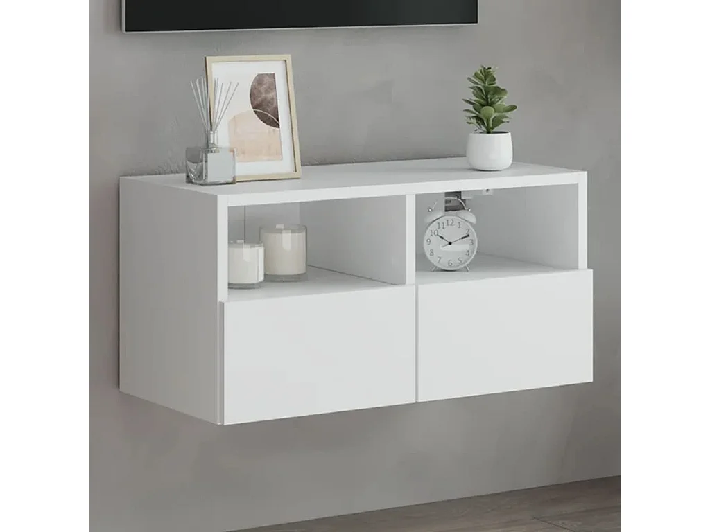 Berkfield TV Wall Cabinet White 60x30x30 cm Engineered Wood
