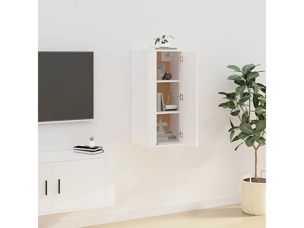 Berkfield Wall Mounted TV Cabinet White 40x34,5x80 cm