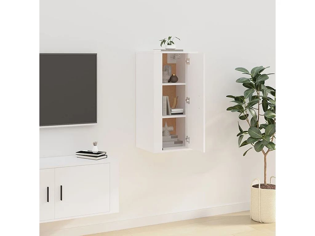 Berkfield Wall Mounted TV Cabinet White 40x34,5x80 cm