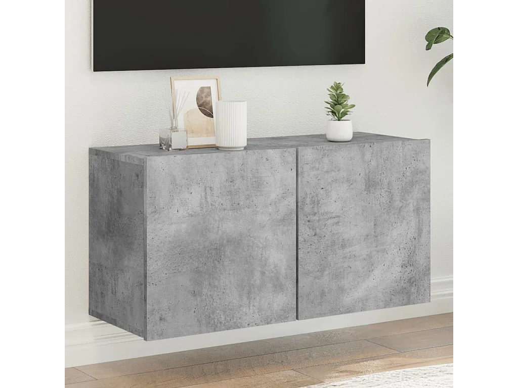 Berkfield TV Cabinet Wall-mounted Concrete Grey 80x30x41 cm