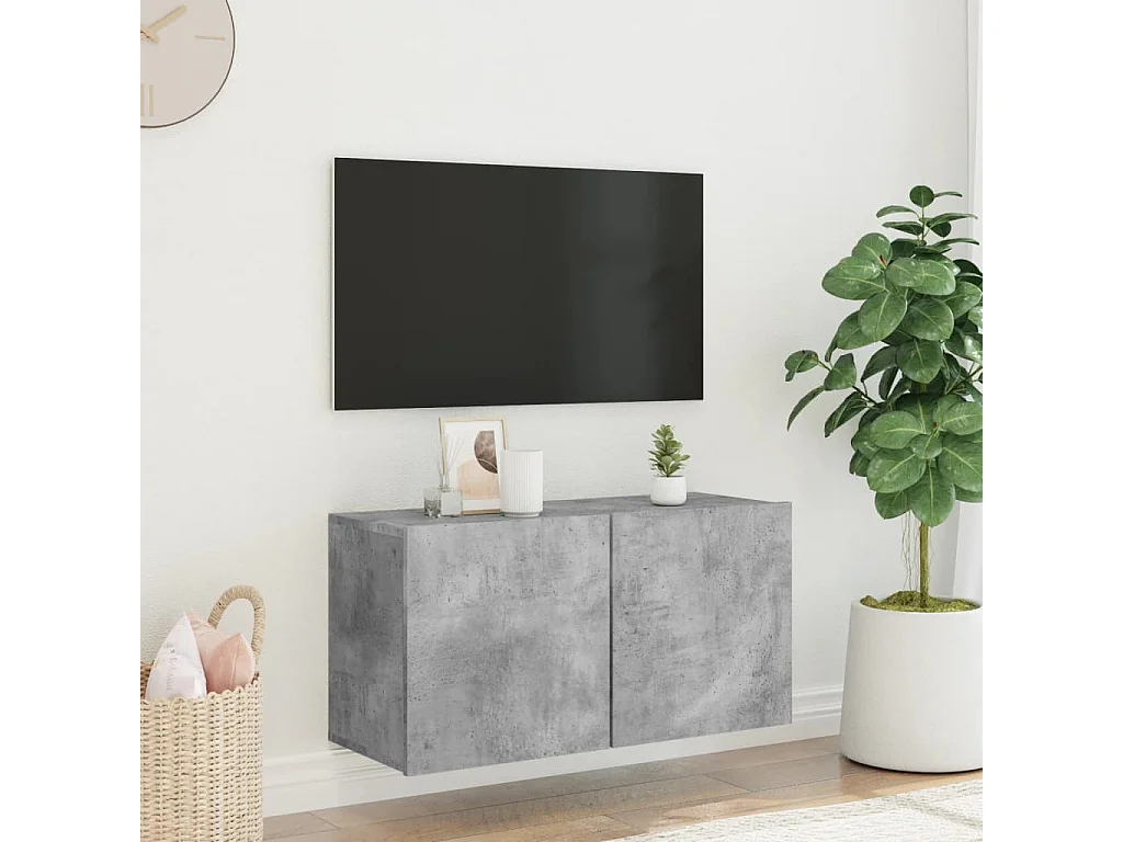 Berkfield TV Cabinet Wall-mounted Concrete Grey 80x30x41 cm