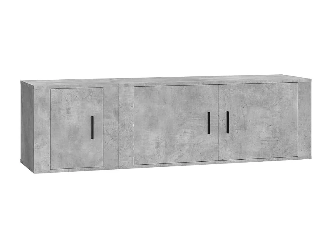 Berkfield 2 Piece TV Cabinet Set Concrete Grey Engineered Wood