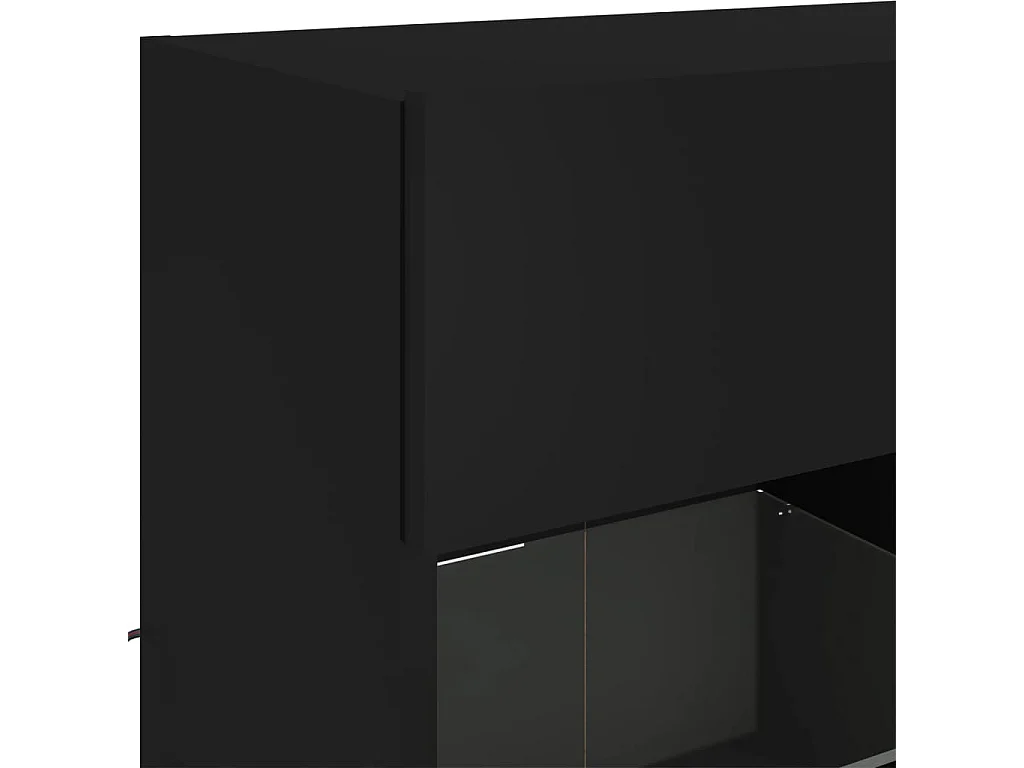 Berkfield TV Wall Cabinet with LED Lights Black 78.5x30x60.5 cm