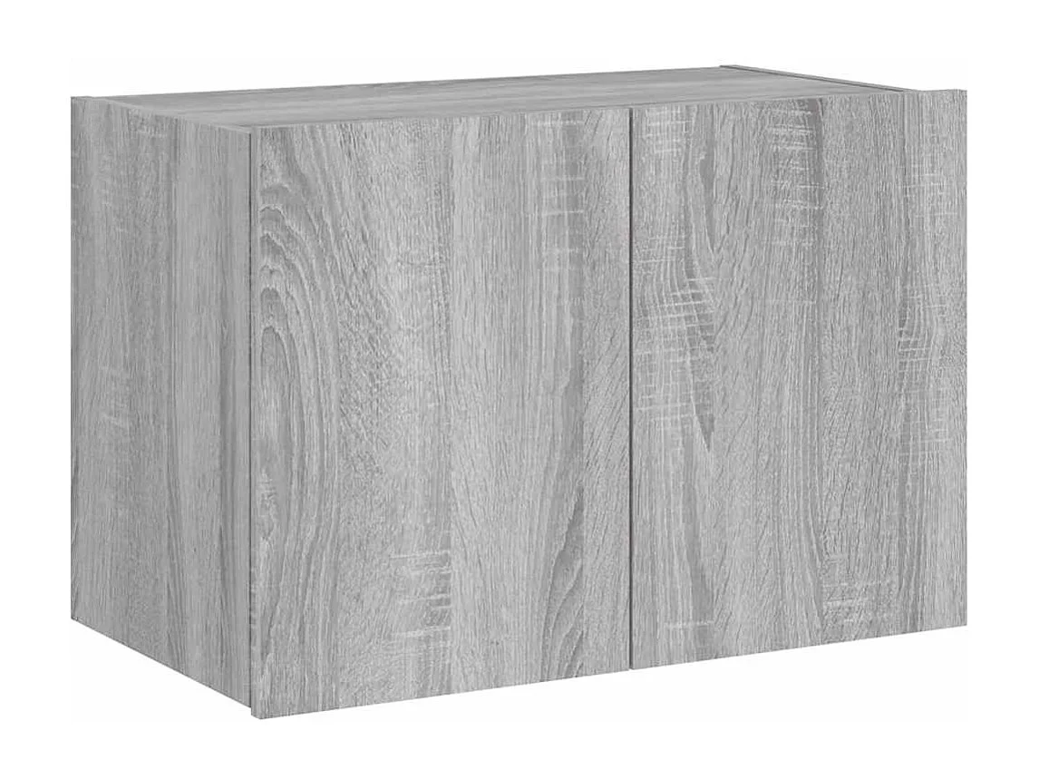 Berkfield TV Wall Cabinet with LED Lights Grey Sonoma 60x35x41 cm