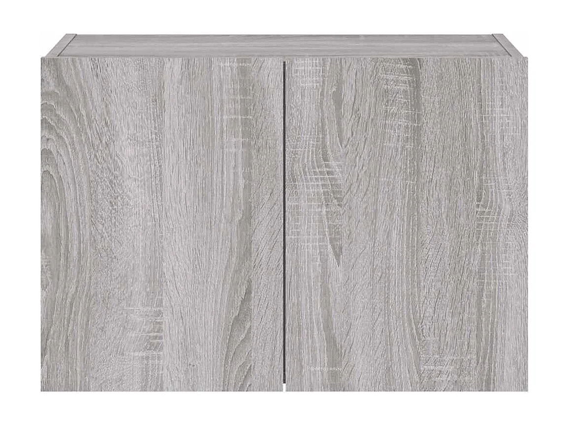Berkfield TV Wall Cabinet with LED Lights Grey Sonoma 60x35x41 cm
