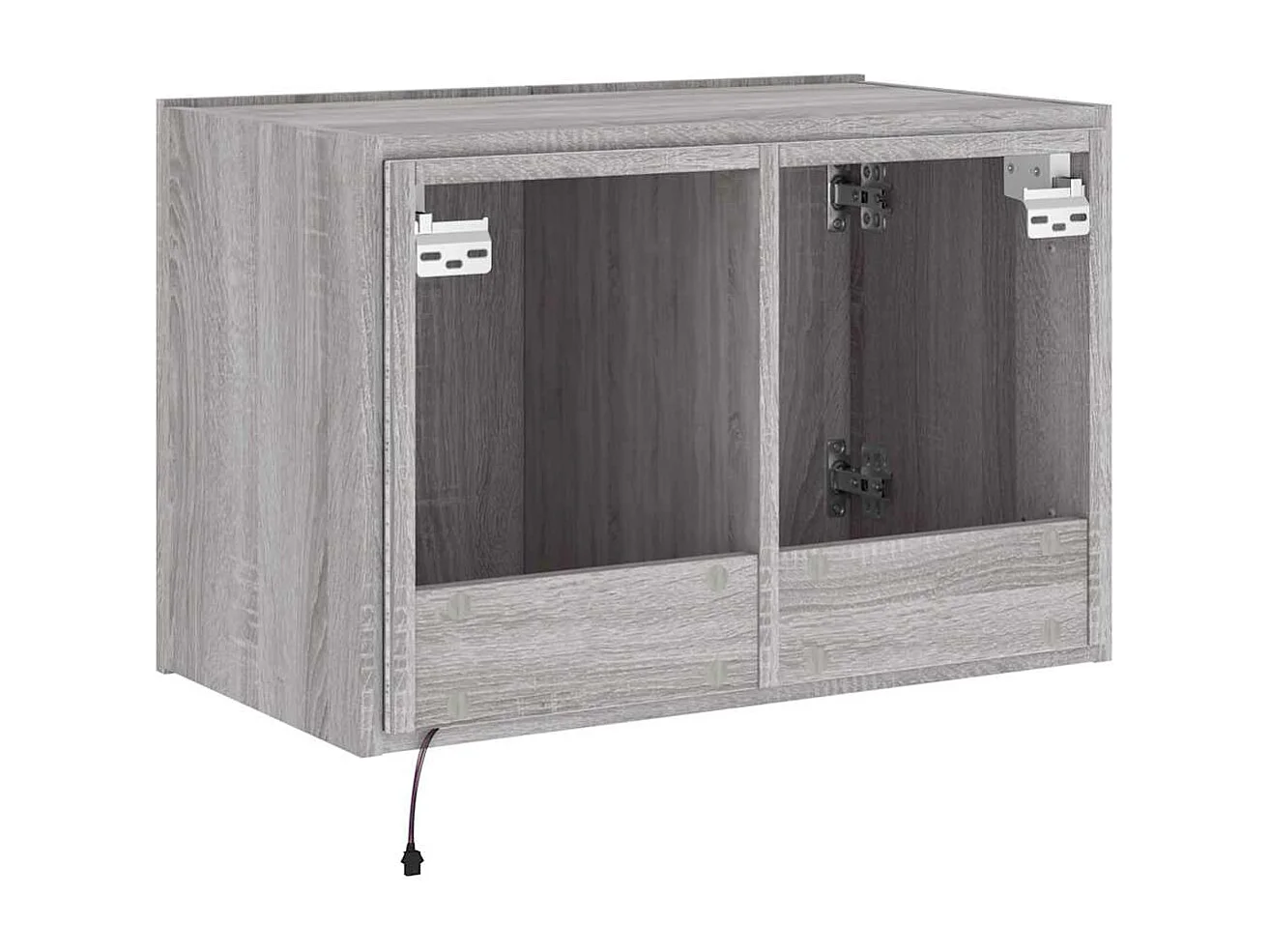 Berkfield TV Wall Cabinet with LED Lights Grey Sonoma 60x35x41 cm