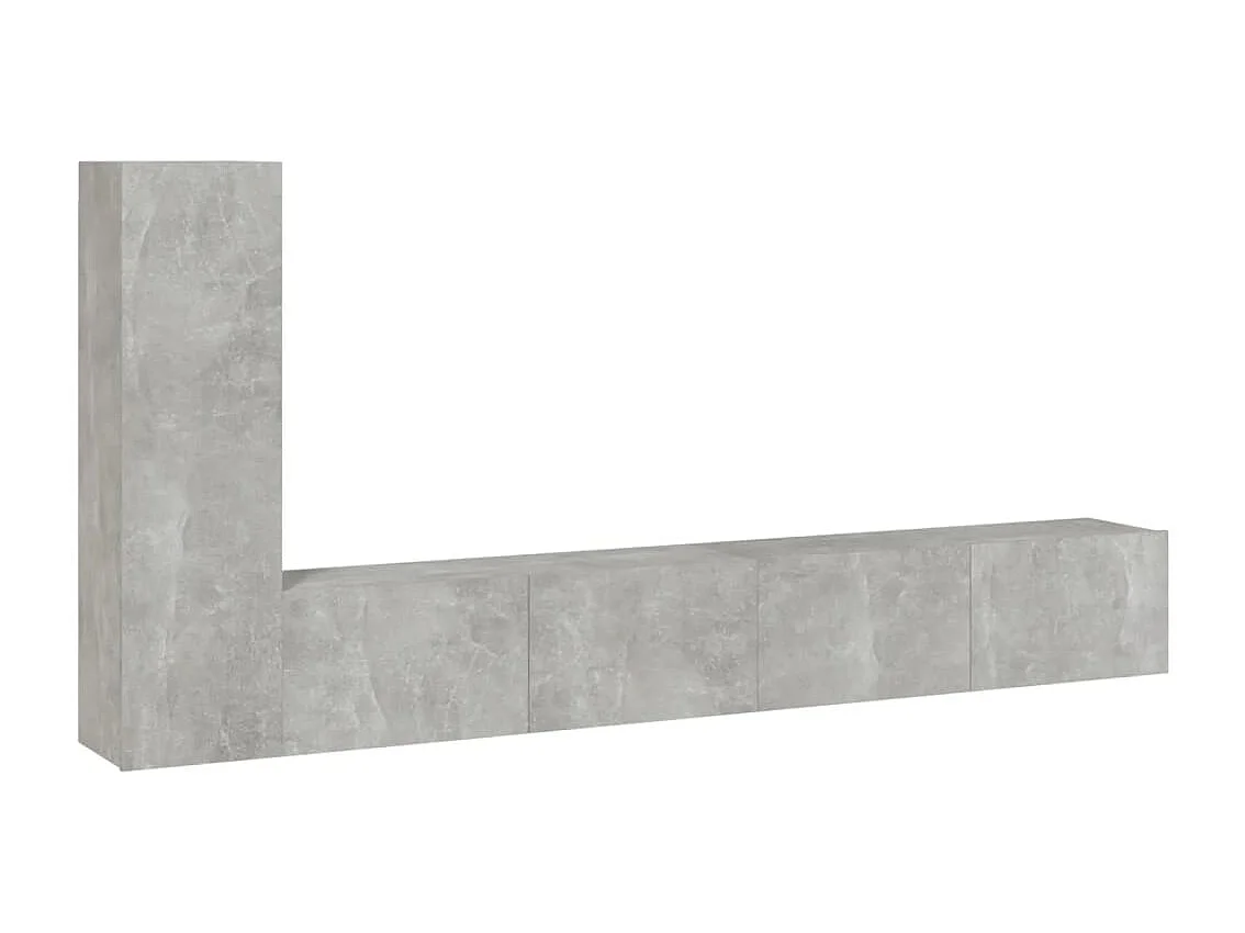Berkfield 3 Piece TV Cabinet Set Concrete Grey Engineered Wood
