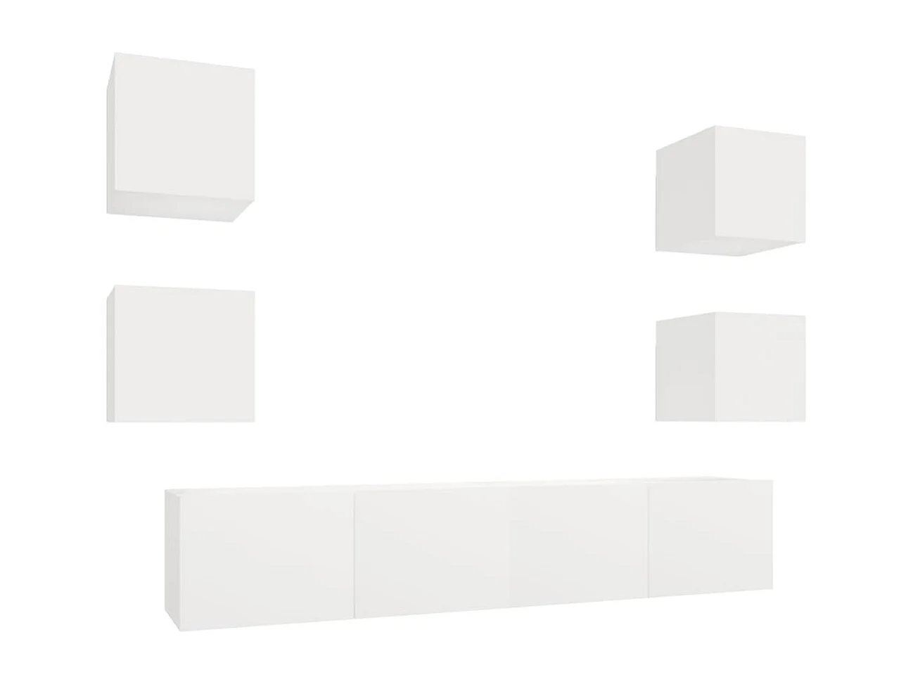 Berkfield 6 Piece TV Cabinet Set White Engineered Wood
