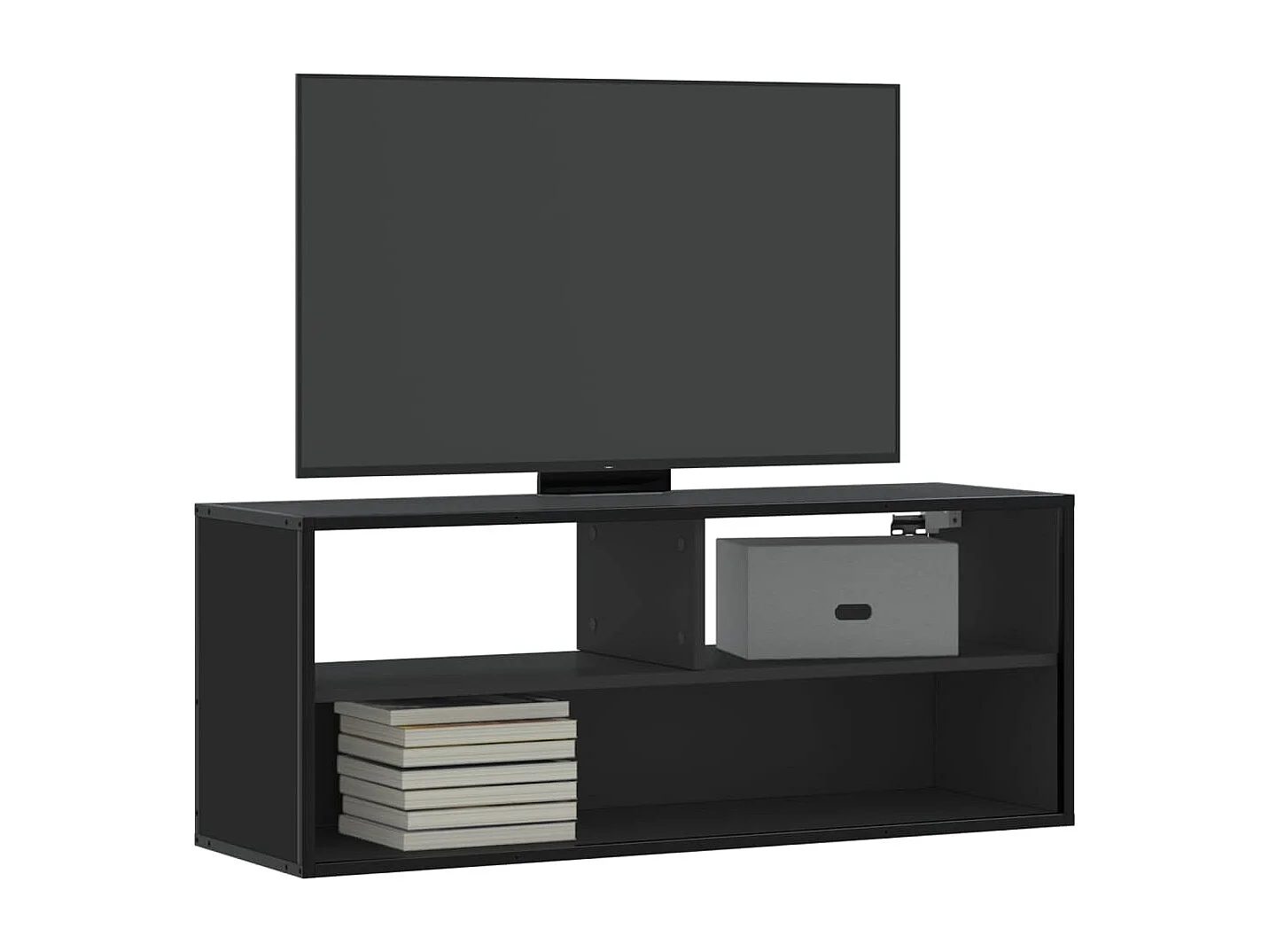 Berkfield TV Cabinet Black 100x31x39.5 cm Engineered Wood and Metal