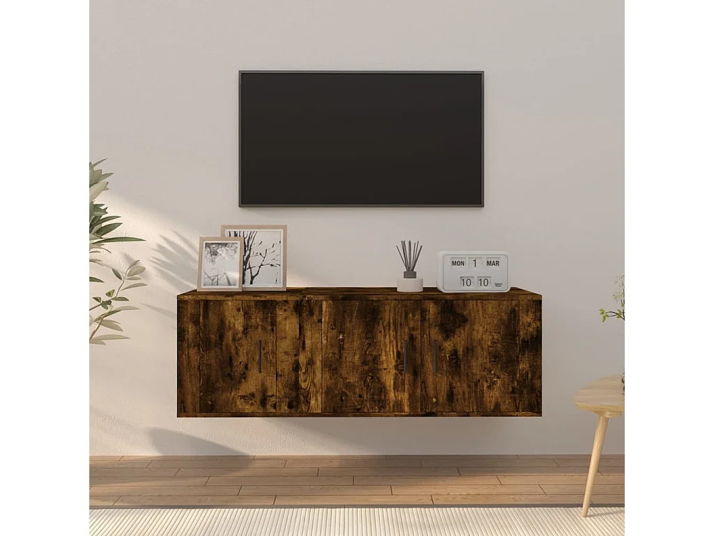 Berkfield 2 Piece TV Cabinet Set Smoked Oak Engineered Wood