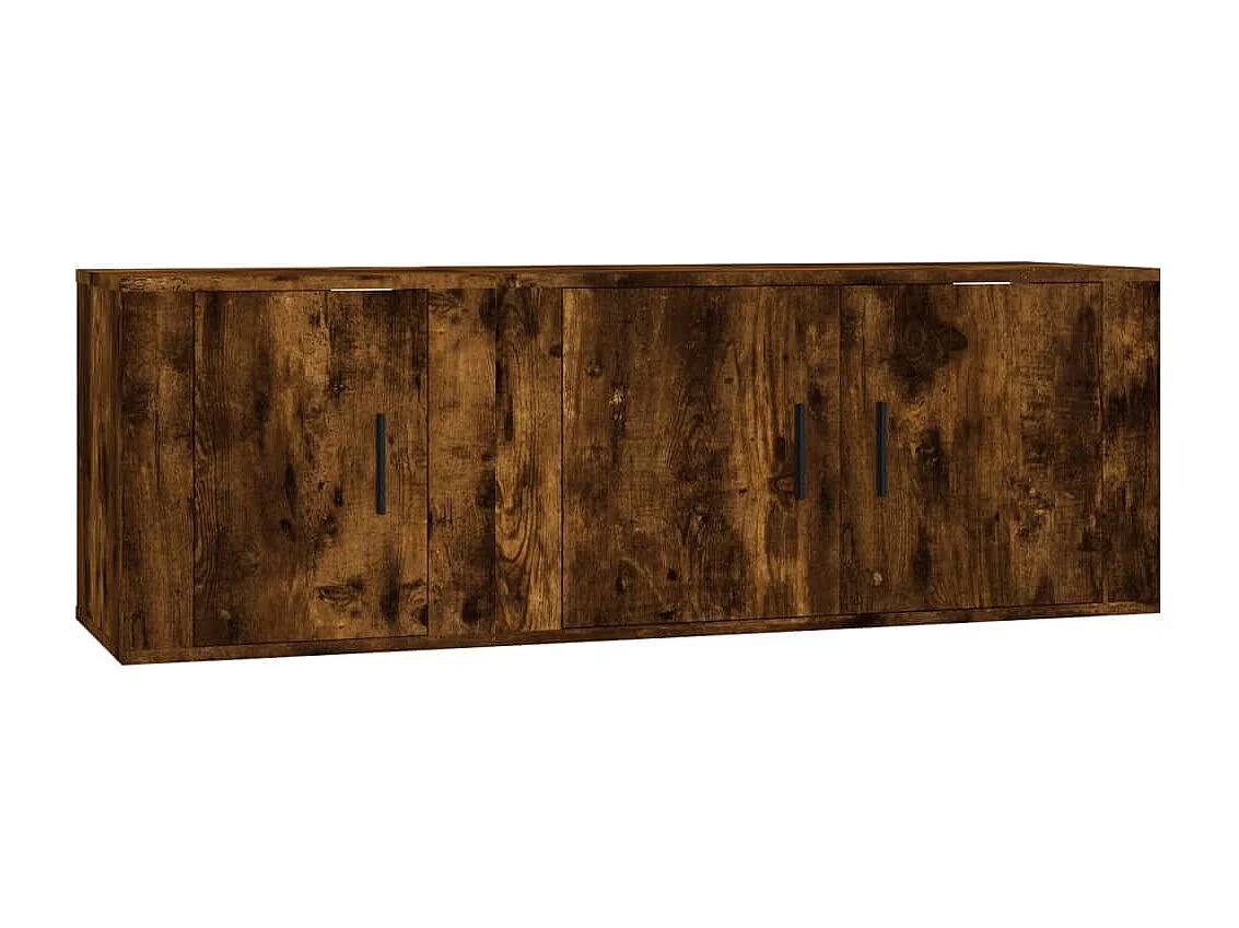Berkfield 2 Piece TV Cabinet Set Smoked Oak Engineered Wood