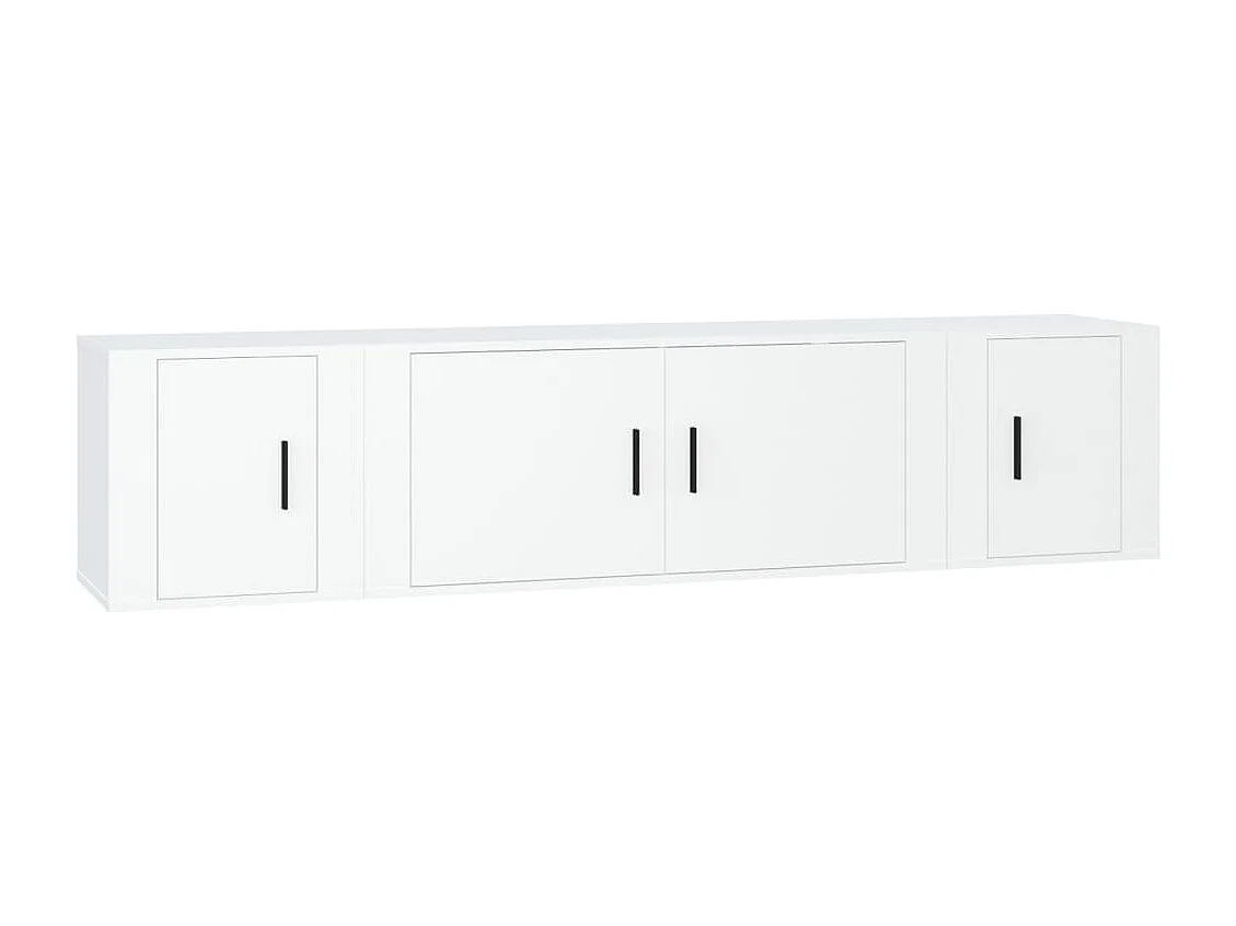 Berkfield 3 Piece TV Cabinet Set White Engineered Wood
