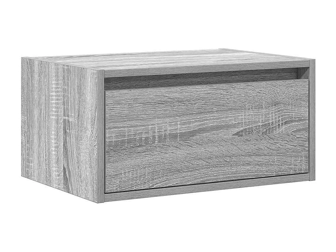 Berkfield Wall-mounted Bedside Cabinet with LED Lights Grey Sonoma