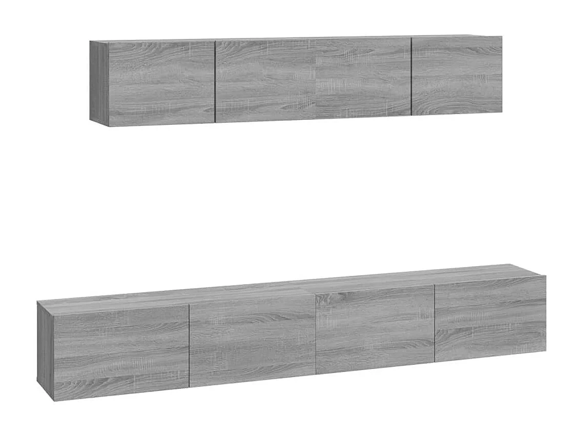 Berkfield 4 Piece TV Cabinet Set Grey Sonoma Engineered Wood