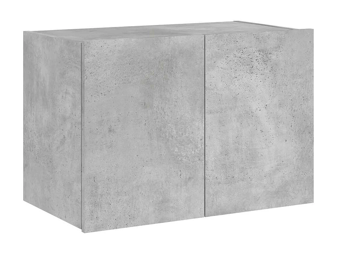 Berkfield TV Wall Cabinet with LED Lights Concrete Grey 60x35x41 cm