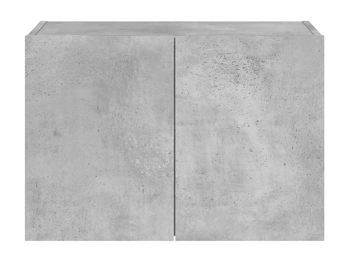 Berkfield TV Wall Cabinet with LED Lights Concrete Grey 60x35x41 cm