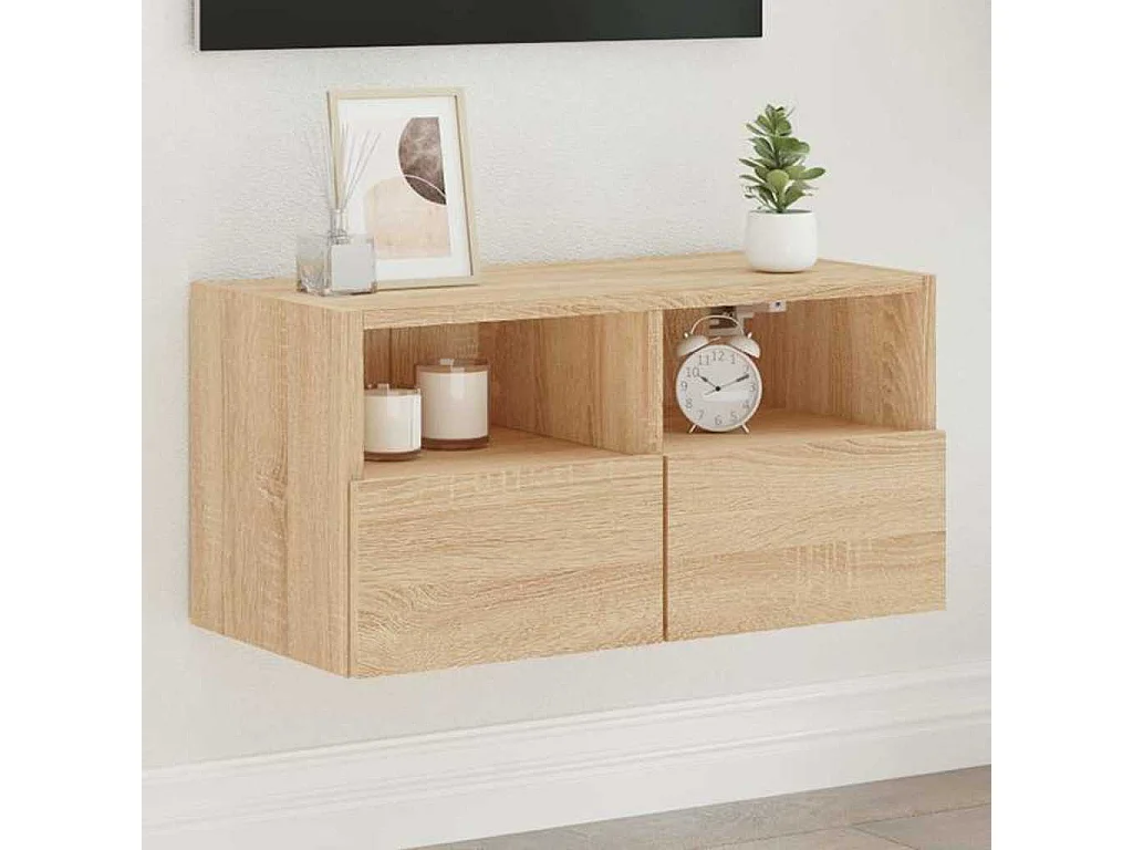 Berkfield TV Wall Cabinet Sonoma Oak 60x30x30 cm Engineered Wood