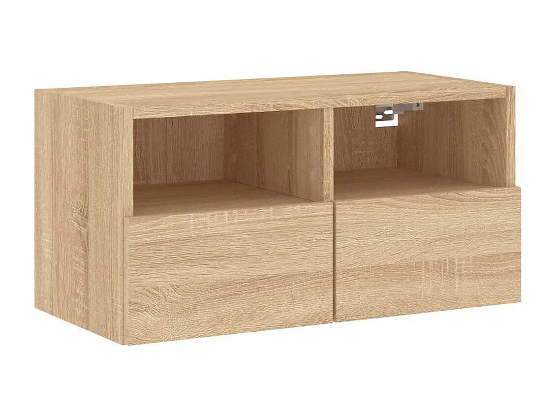 Berkfield TV Wall Cabinet Sonoma Oak 60x30x30 cm Engineered Wood