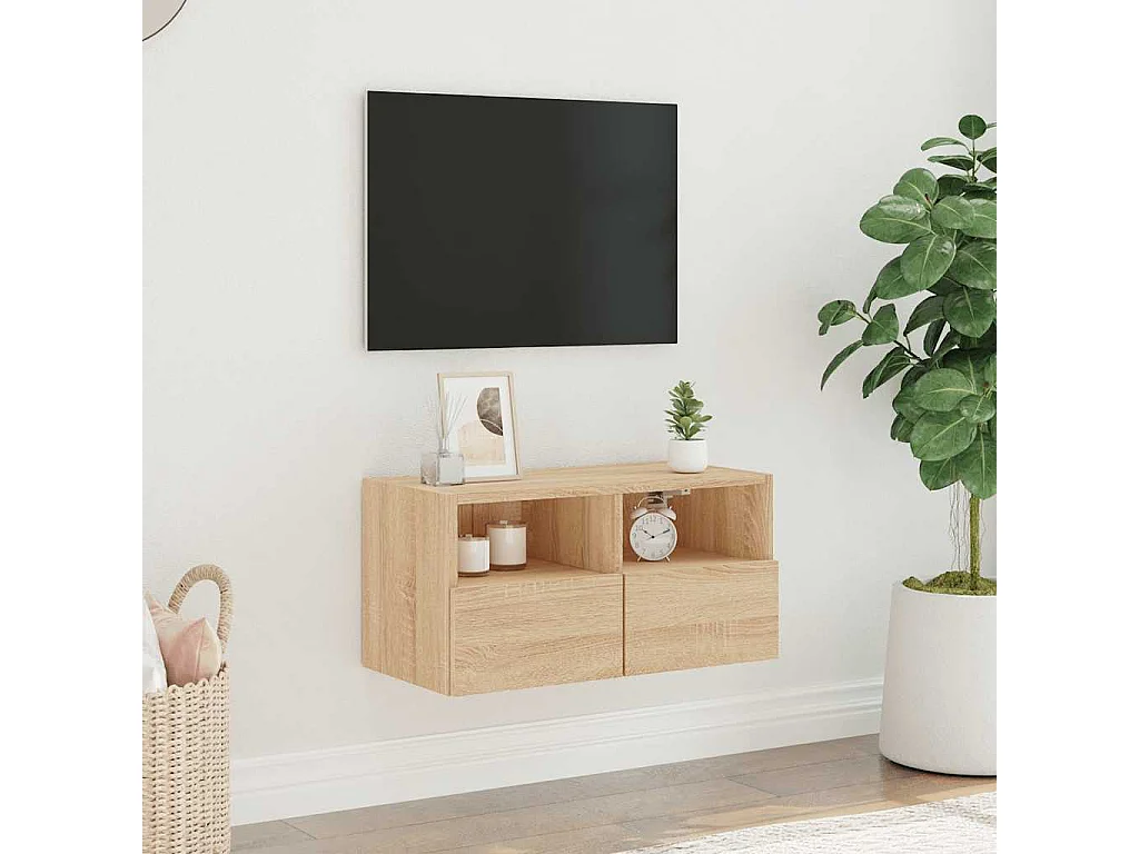 Berkfield TV Wall Cabinet Sonoma Oak 60x30x30 cm Engineered Wood