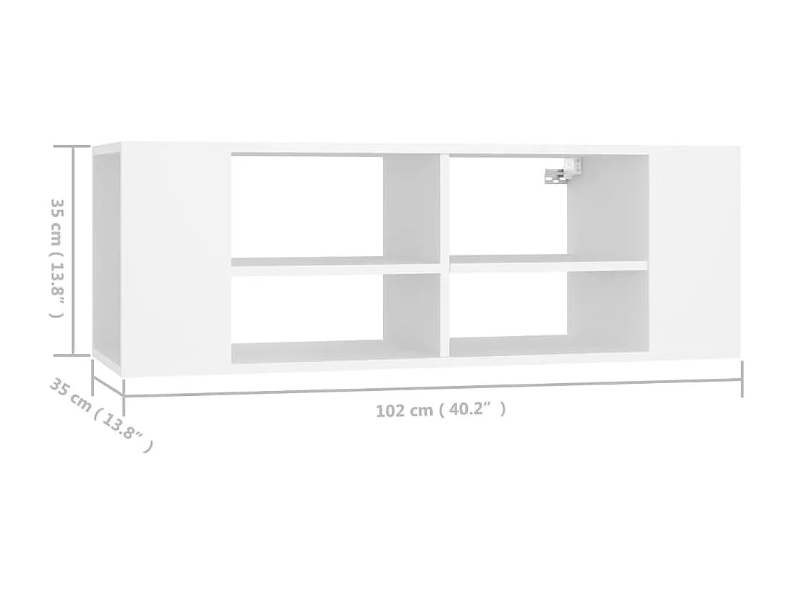 Berkfield Wall-Mounted TV Cabinet White 102x35x35 cm Engineered Wood