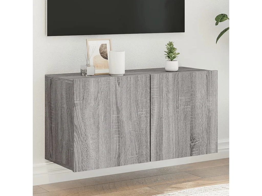 Berkfield TV Cabinet Wall-mounted Grey Sonoma 80x30x41 cm