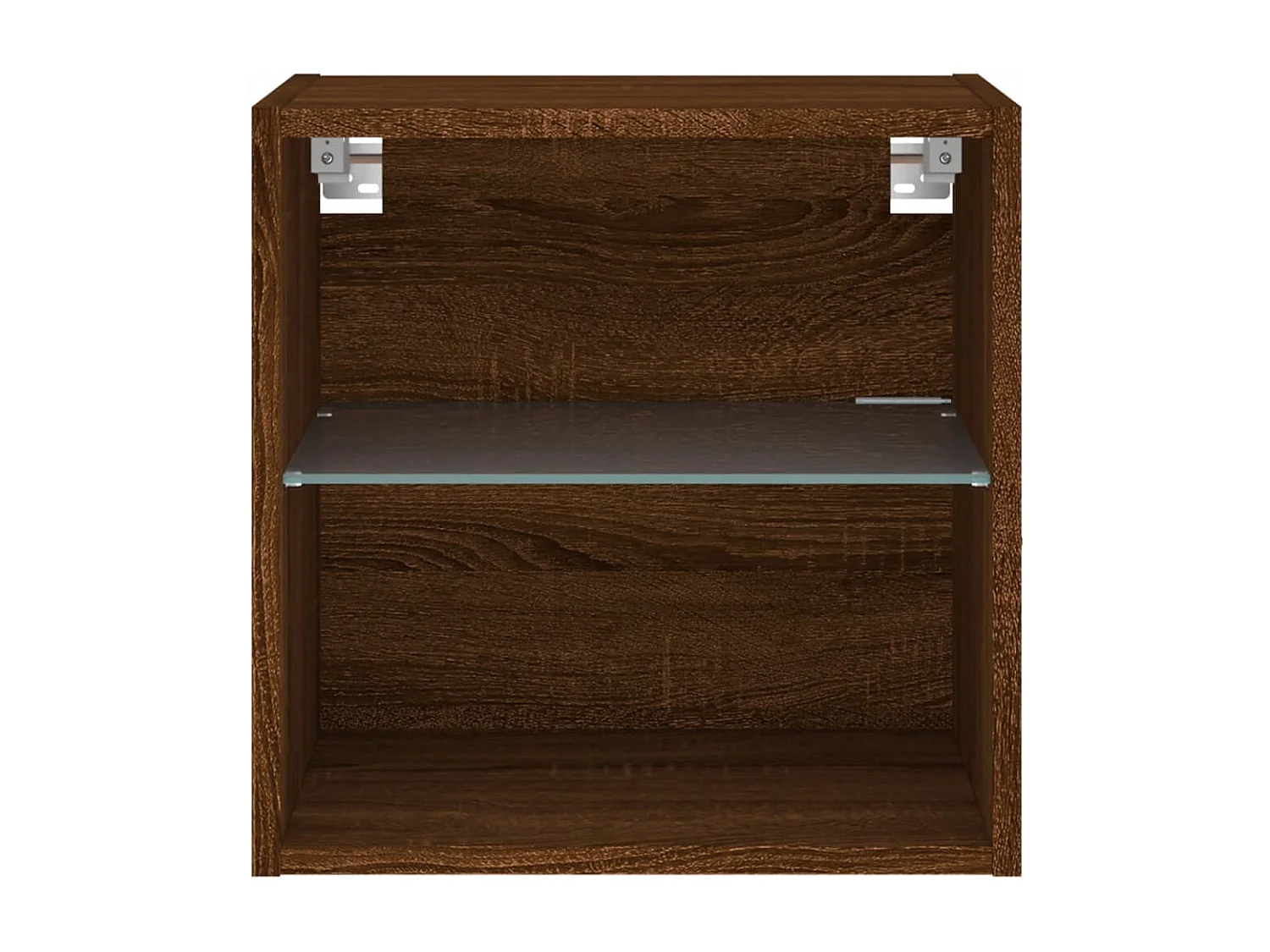 Berkfield Bedside Cabinet with LED Lights Wall-mounted Brown Oak