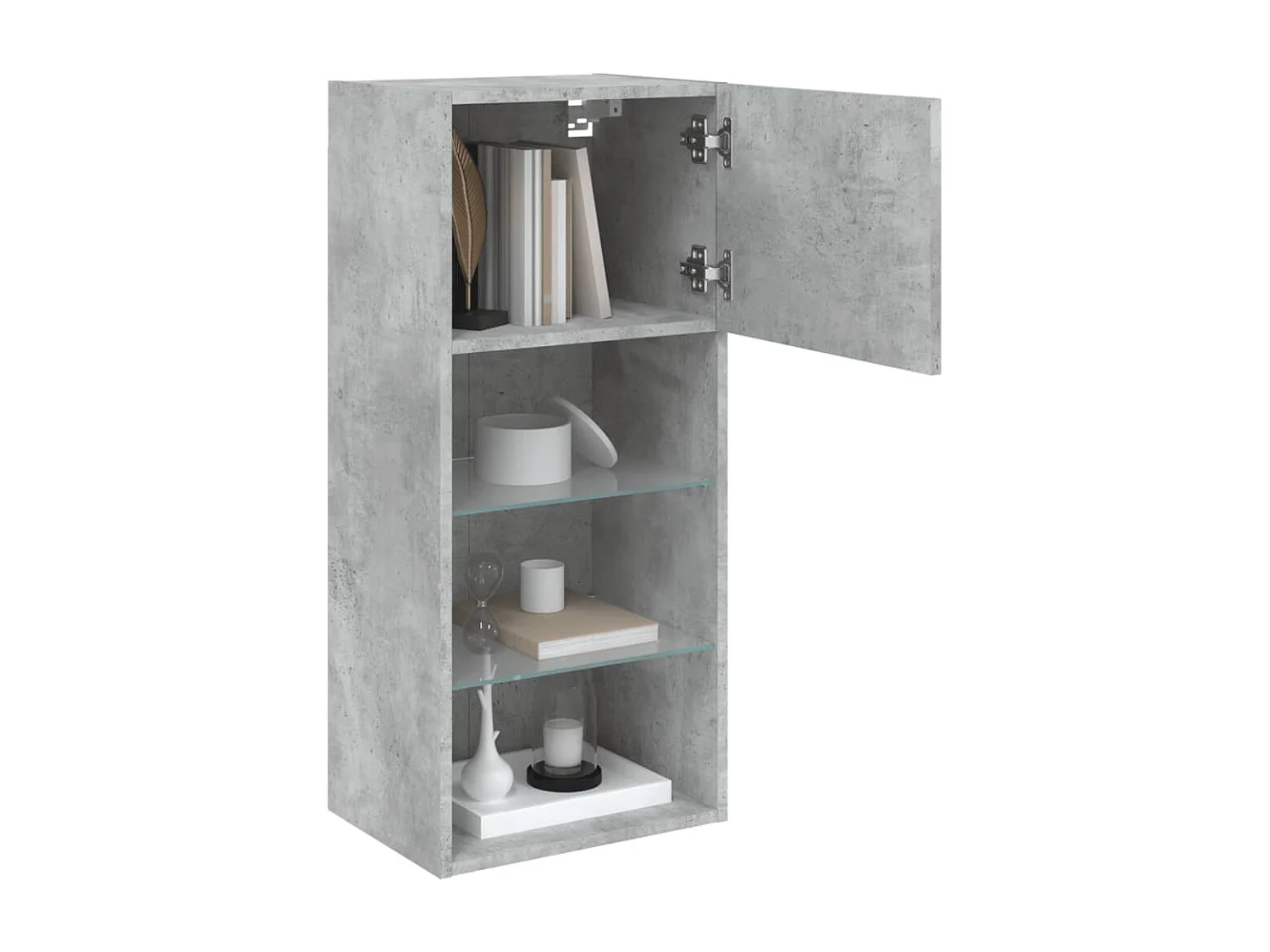 Berkfield TV Cabinet with LED Lights Concrete Grey 40.5x30x90 cm