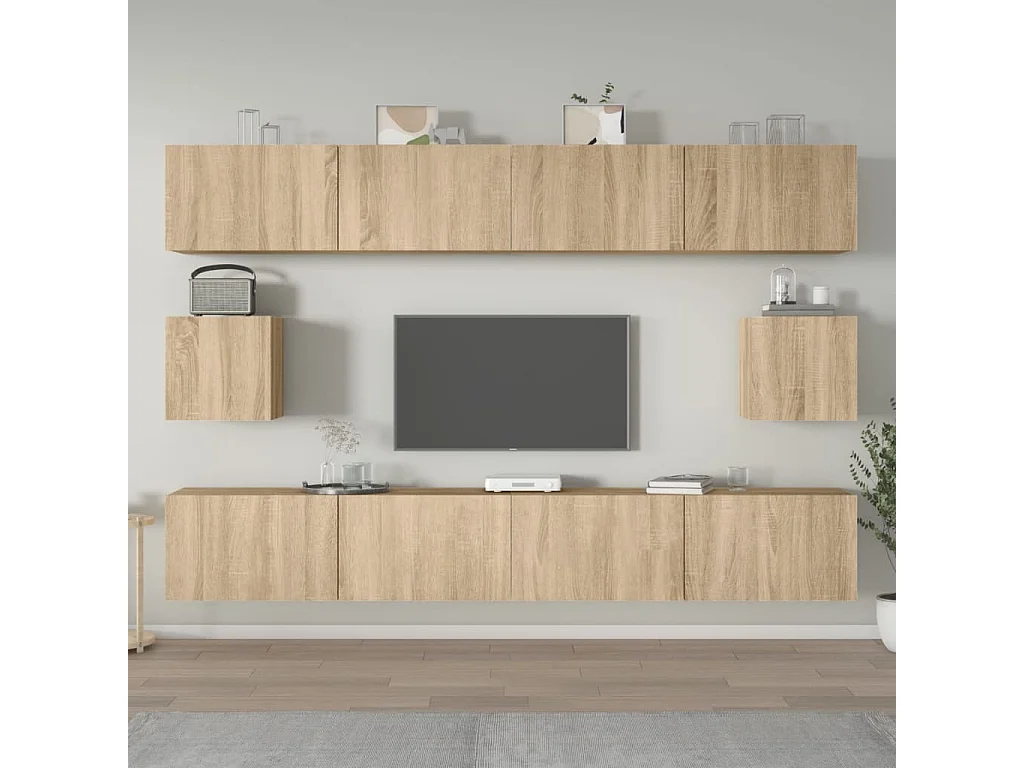 Berkfield 6 Piece TV Cabinet Set Sonoma Oak Engineered Wood