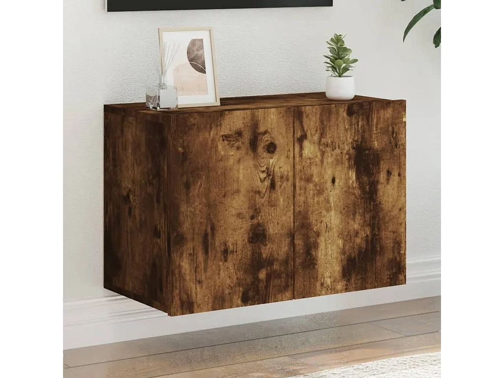 Berkfield TV Cabinet Wall-mounted Smoked Oak 60x30x41 cm