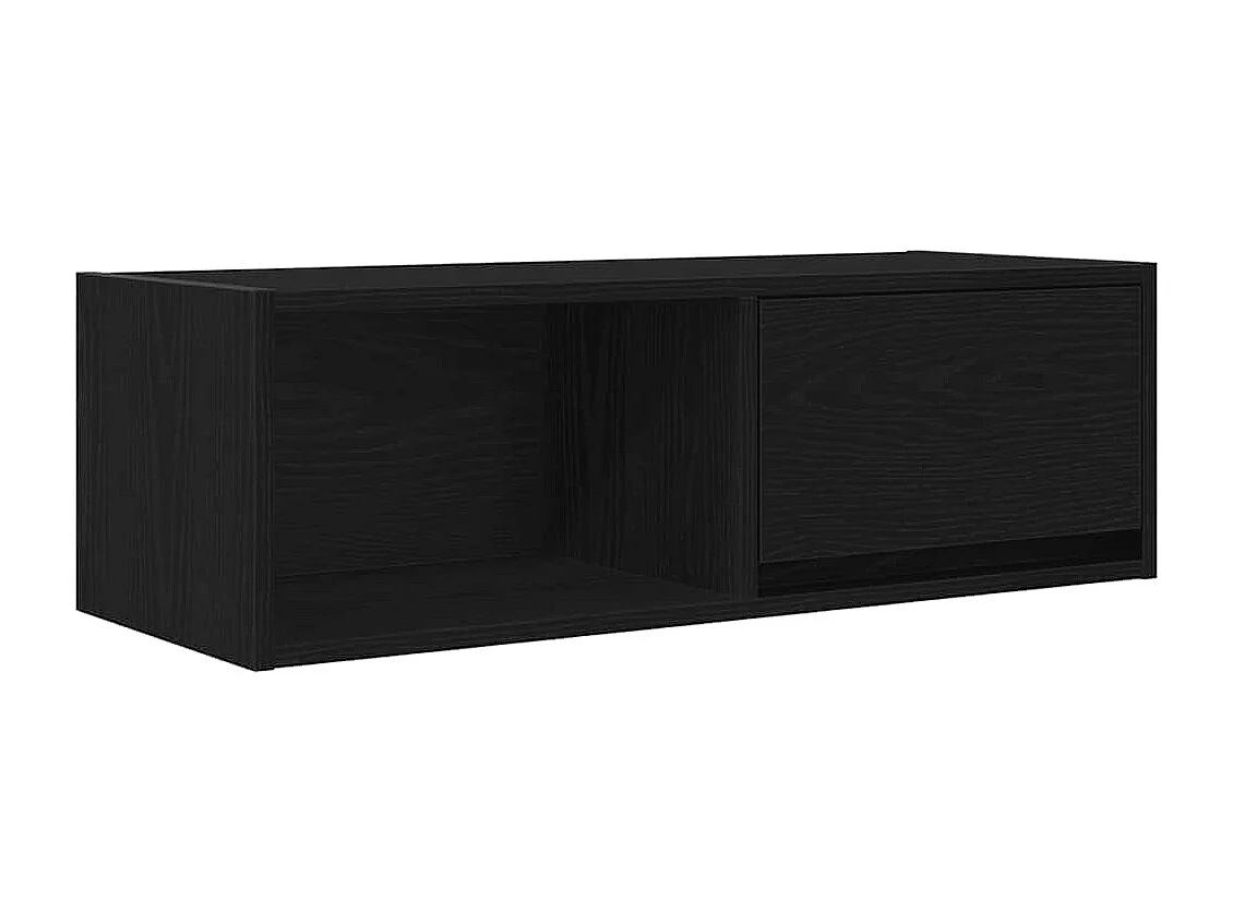 Berkfield TV Cabinet Black Oak 80x31x25.5 cm Engineered Wood