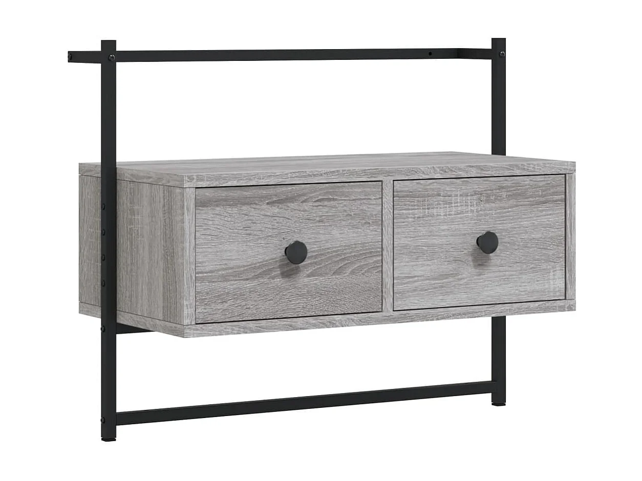 Berkfield TV Cabinet Wall-mounted Grey Sonoma 60.5x30x51 cm Engineered Wood
